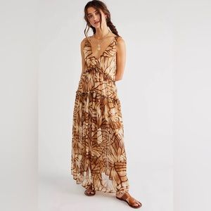 NWOT Free People Julianna Sand Combo Color Size Large Maxi Dress